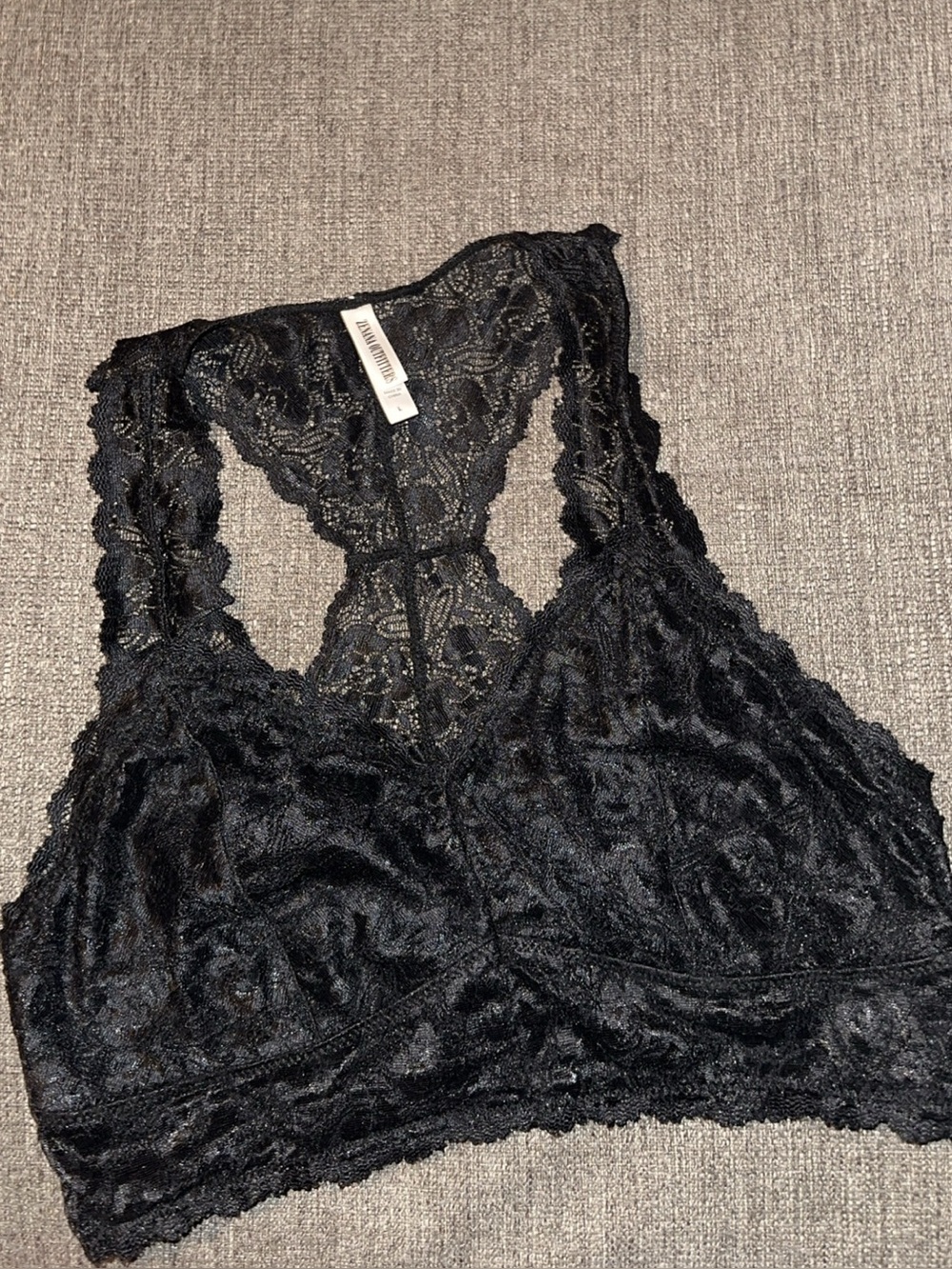 Zenana Outfitters Black Lace Racerback Bralette